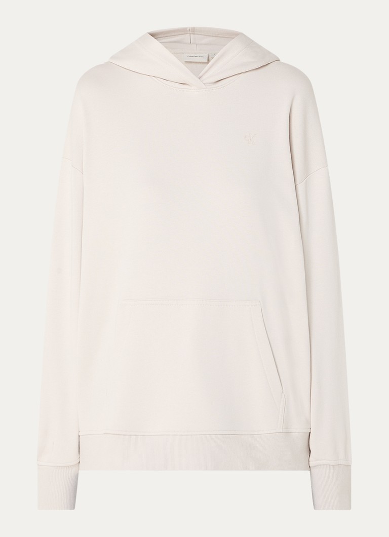 Calvin Klein lielizmēra kapučjakas krekls ar logotipu un apdruku aizmugurē