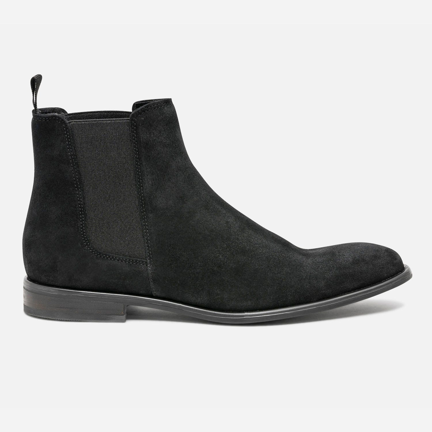 Chelsea boots noir éco-conçu en cuir velours