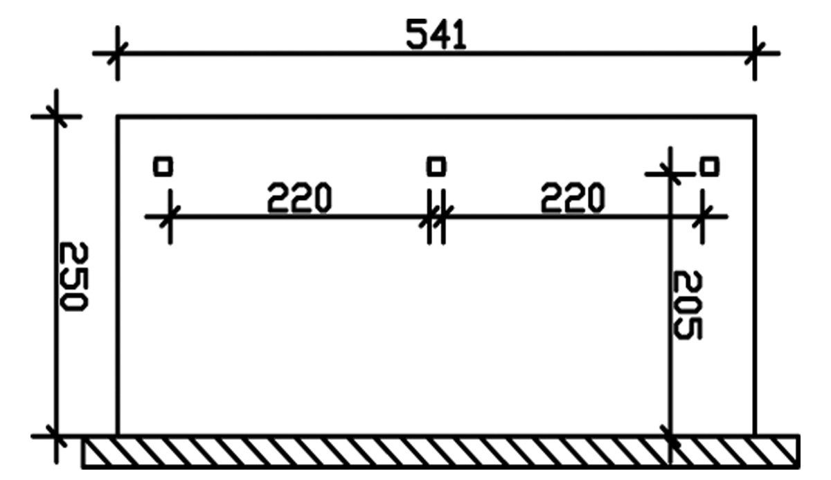 Skanholz Terrassendach Rimini, BxT: 541x250 cm, Bedachung Doppelstegplatten, 541 cm Breite, verschiedene Tiefen