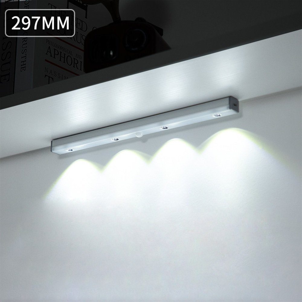 MUPOO LED Unterbauleuchte LED LichtleistenBewegungserkennung Dimmbar Wiederaufladbar,4 Größe, Aus/Ein/Automatik, 3000K Warmweiß, 6500K Kaltweiß, für Schrankbeleuchtung, Unterbauleiste
