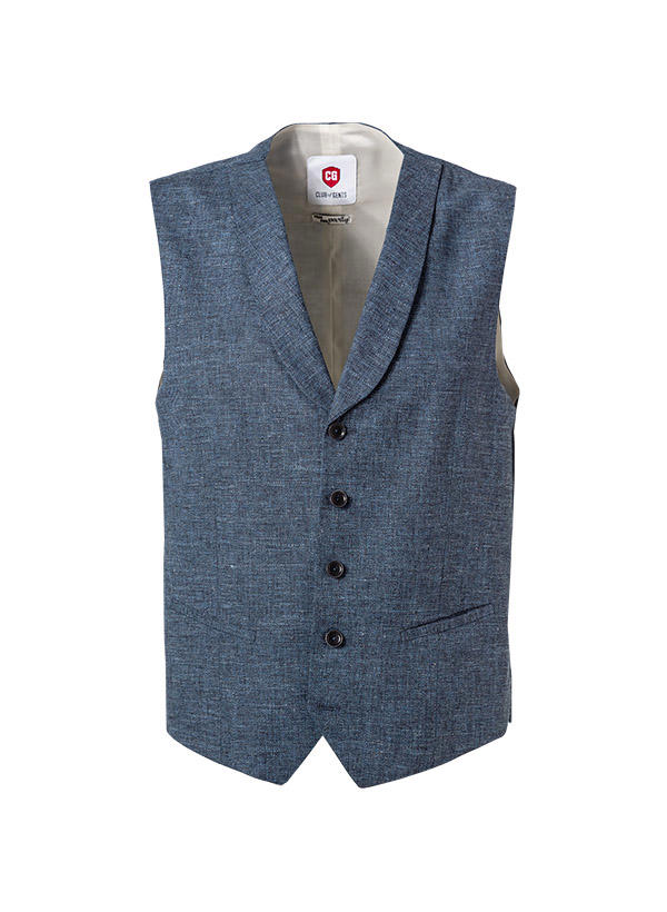 CG, Weste, Slim Fit, Baumwolle-Schurwolle, dunkelblau meliert