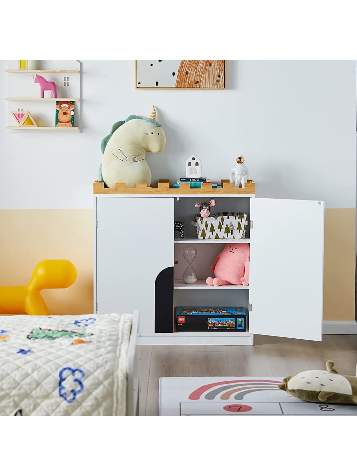 SoBuy Kinderregal in Weiß und Natur - (B)86 x (H)87 x (T)30cm günstig kaufen onesize