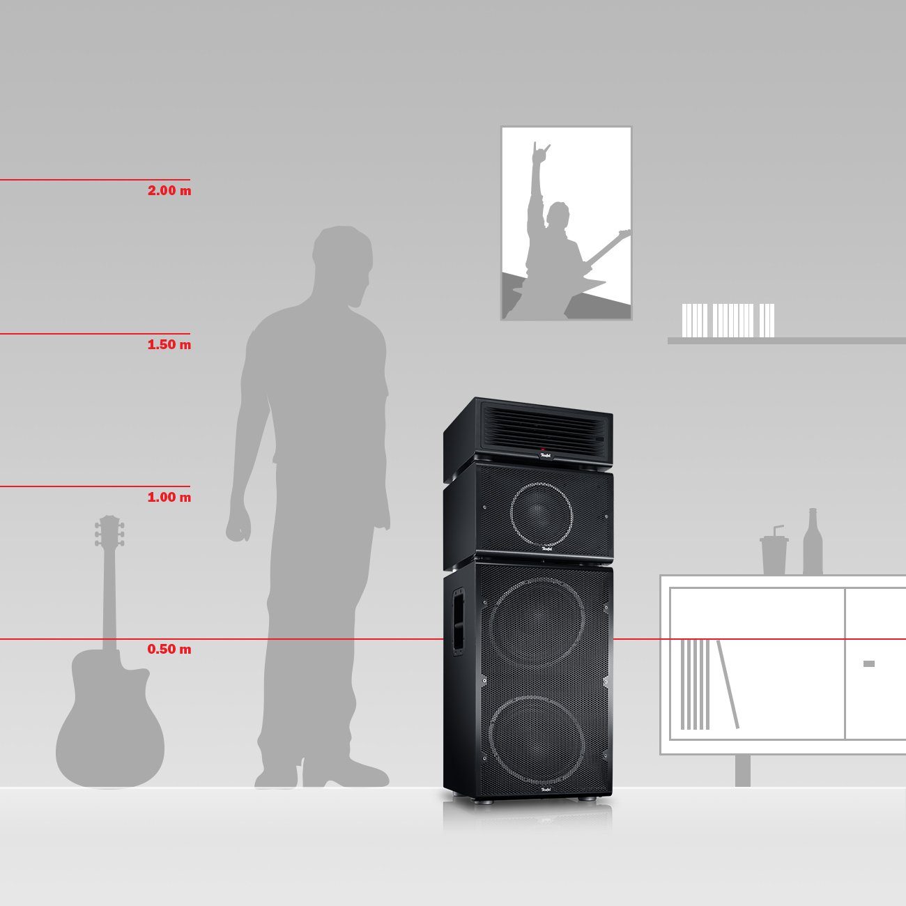 Teufel POWER HIFI Stereo-Set Lautsprechersystem (Bluetooth, 440 W, Kompatibel mit Amazon Alexa und Google Nest)