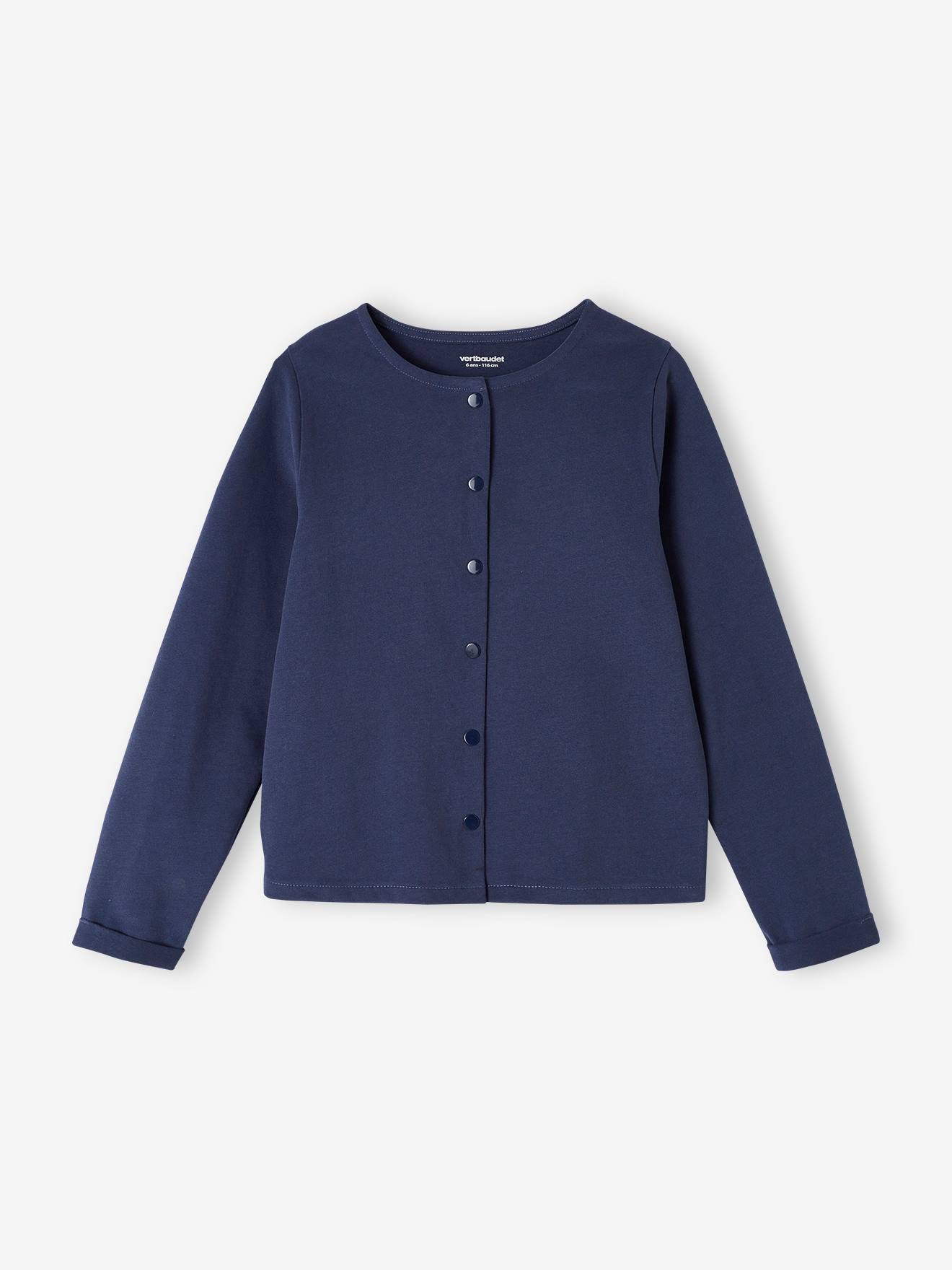Ensemble fille cardigan et robe imprimée fleurs bleu grisé