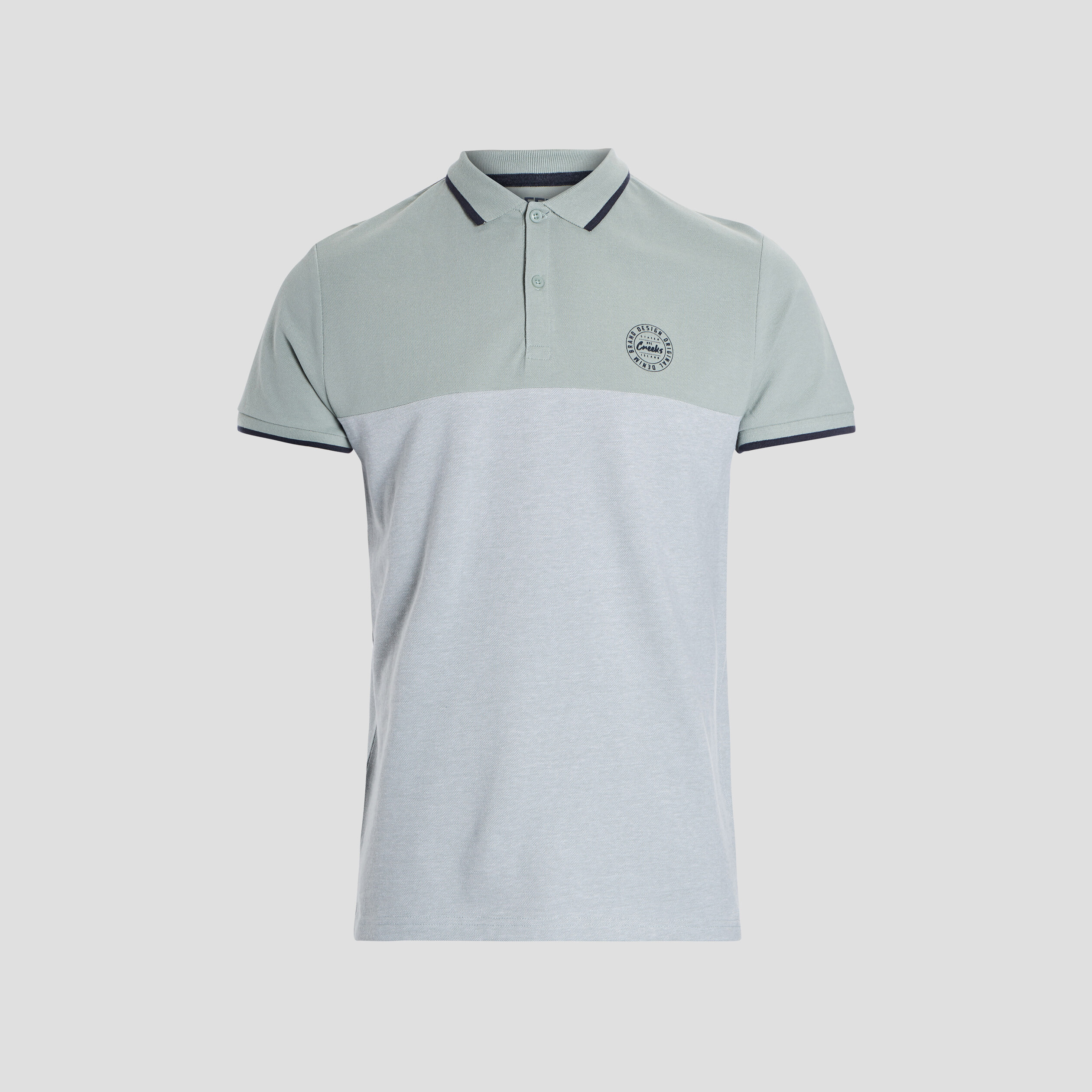 Polo manches courtes coton Creeks vert clair homme | La Halle