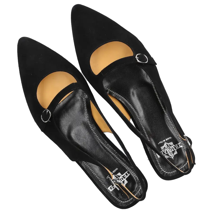 Truman's - Sling-Ballerinas 9733 Veloursleder - schwarz