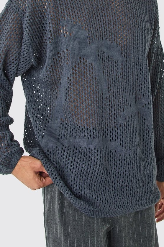 Oversize Pullover mit Palmen-Print