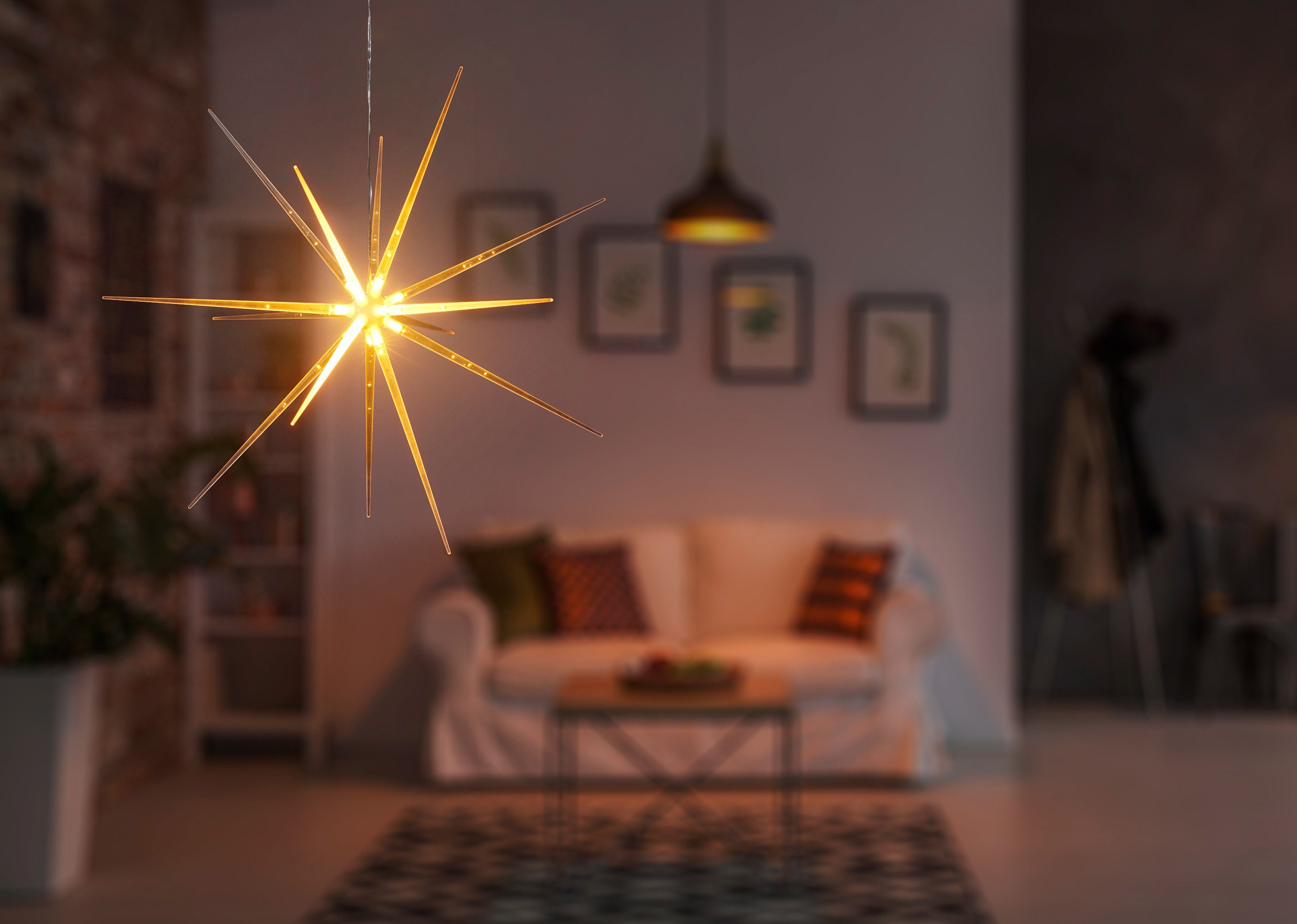 BONETTI LED Stern Weihnachtsstern, Weihnachtsdeko aussen, Timerfunktion, getrennt schaltbar, LED fest integriert, Warmweiß, Ø ca. 51 cm je Stern, mit 8 verschiedenen Leuchtfunktionen