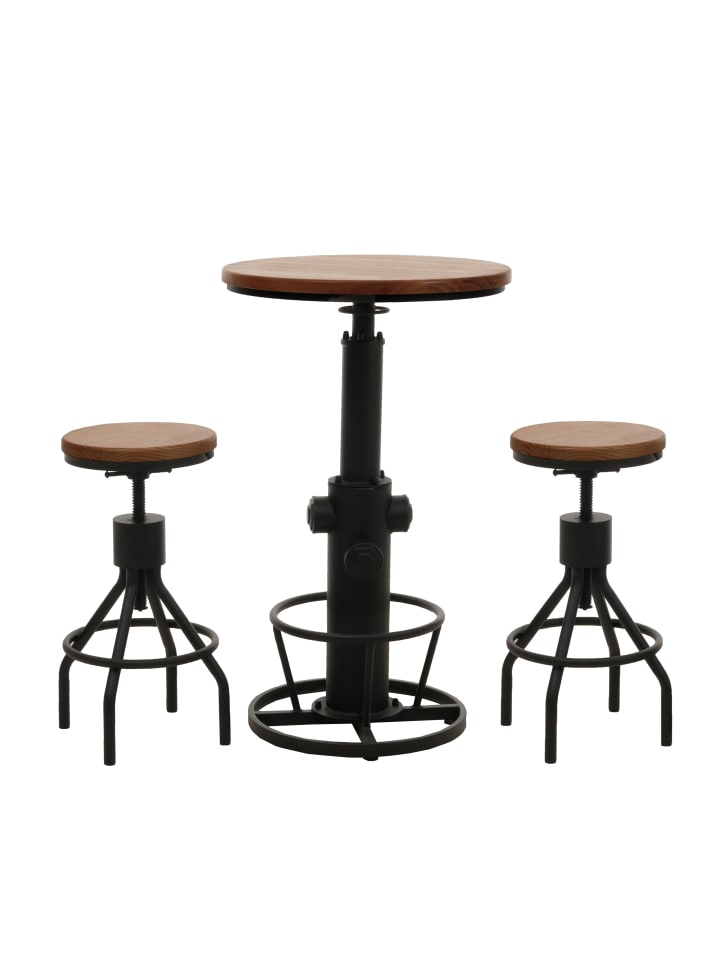MCW Set Bartisch   2x Barhocker N17, Braun günstig kaufen onesize