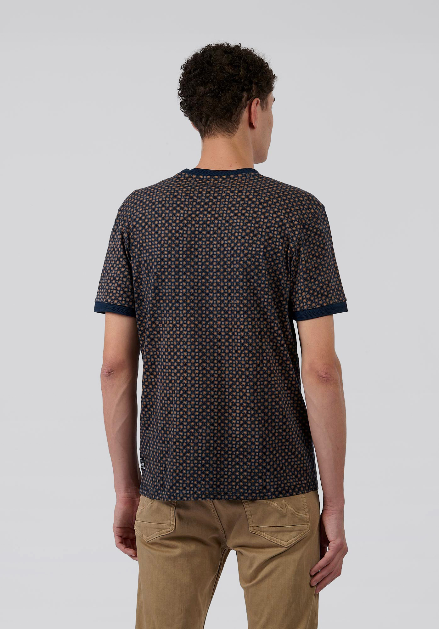 NEIL   T-shirt bleu fleuri homme 100% coton