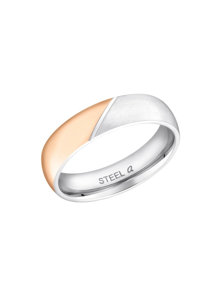 Amor Ring Edelstahl, IP Rose in Bicolor günstig kaufen