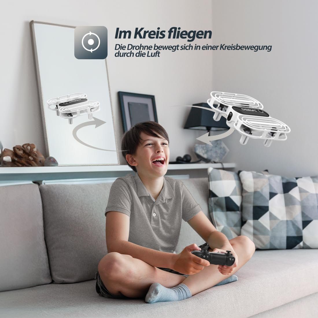 DEERC D11 Mini Kinder RC Quadrocopter mit 2 modulare Akkus Drohne (One-Key-Start 3 Geschwindigkeit Spielzeug Geschenk fürAnfänger Jungen)