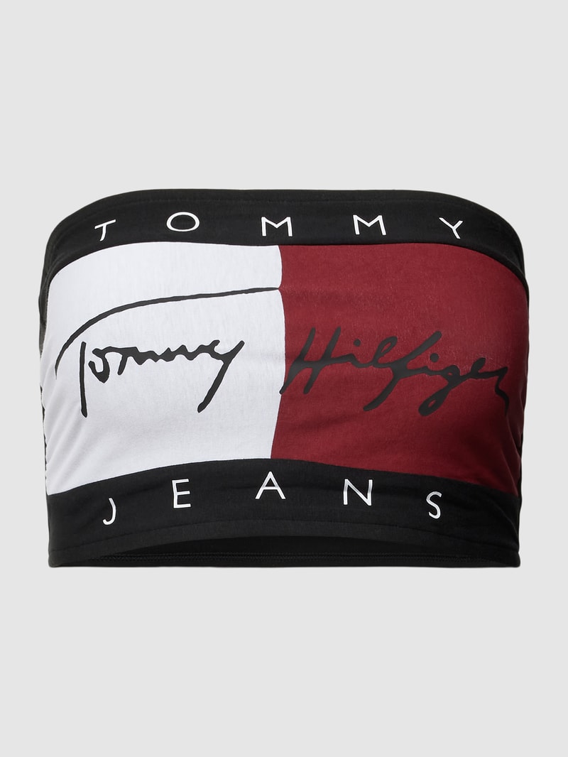 Bandeau-BH mit Label-Print Modell 'HERITAGE' in schwarz
