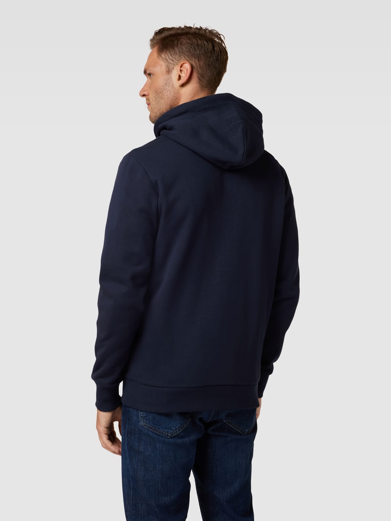 Sweatjacke mit Label-Stitching in marineblau