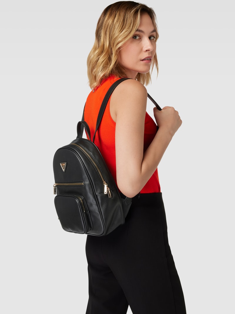 Rucksack mit Label-Detail Modell 'ELEMENTS' in schwarz