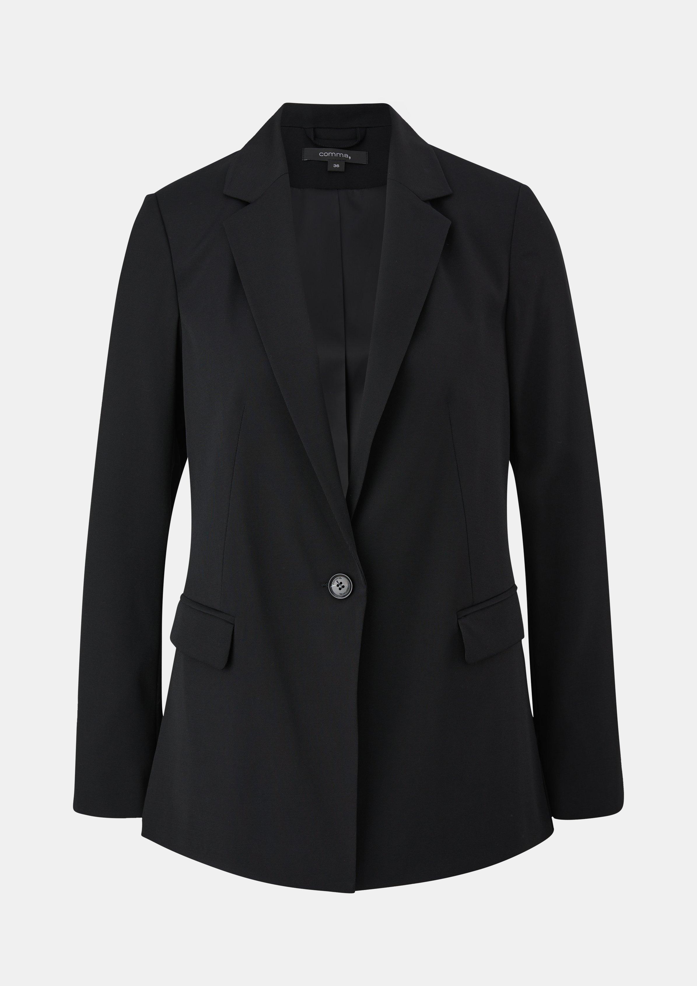 Travel-Blazer mit Seitenschlitzen - schwarz