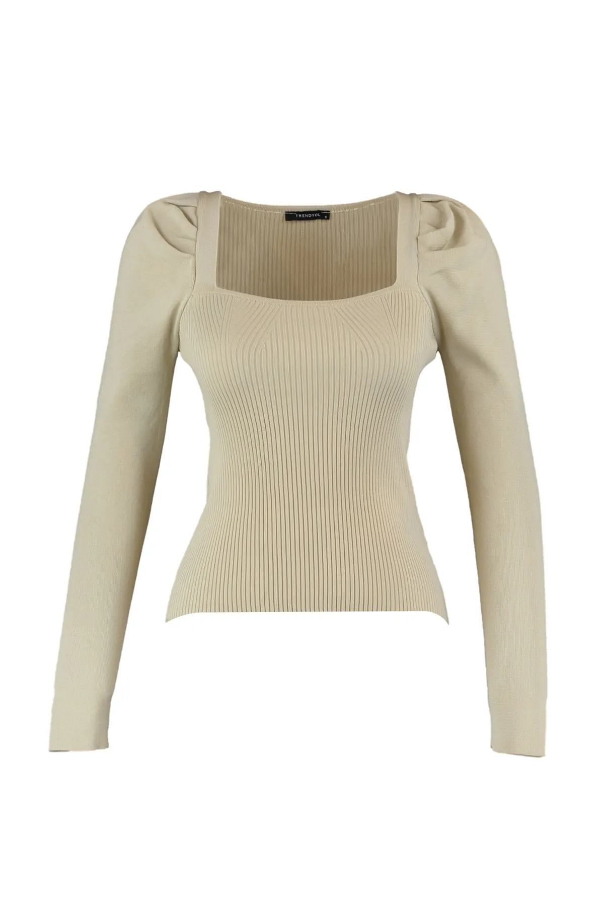 Trendyol Collection  Strickpullover mit steinfarbenen Ärmeln und Detail TWOAW23KZ00890