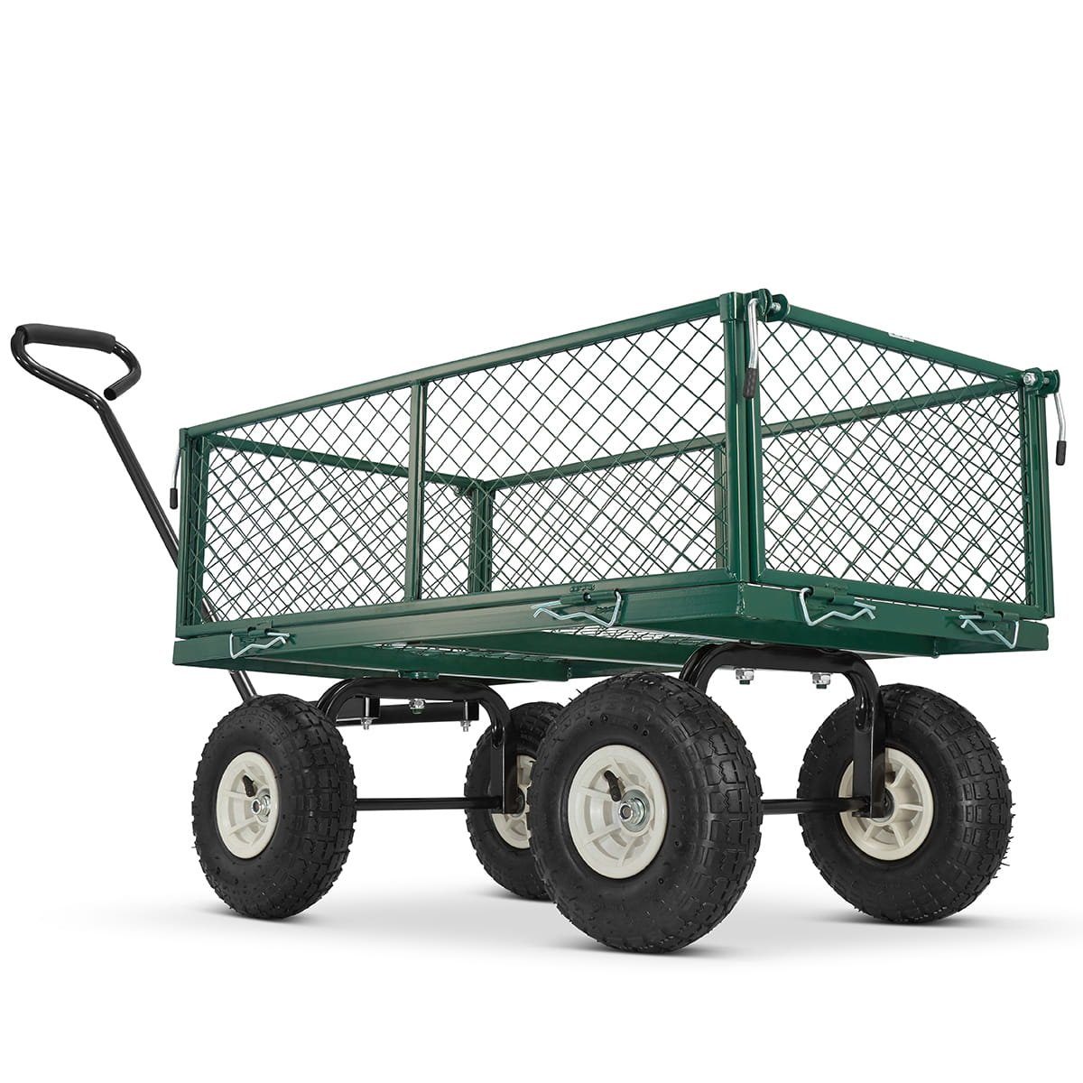 Masterman24 Transportwagen Gartenwagen, mit Profilreifen, 450kg belastbar herausnehmbare Plane