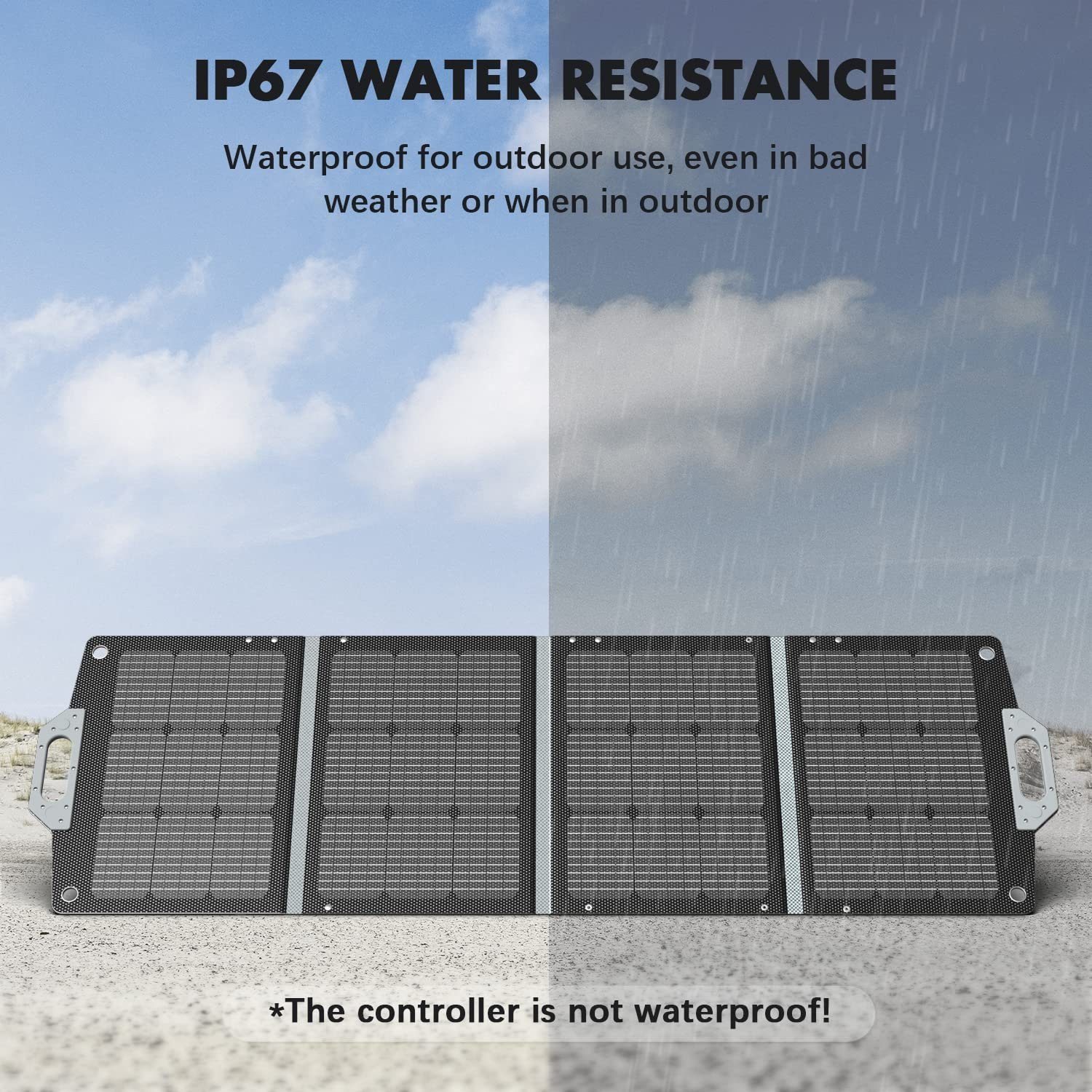 Daskoo Solaranlage Tragbar Solarpanels Faltbar Solarmodul Monokristallin, 120,00 W, mit Laderegler PV Modul Solaranlage für Camping Garten Wohnwagen