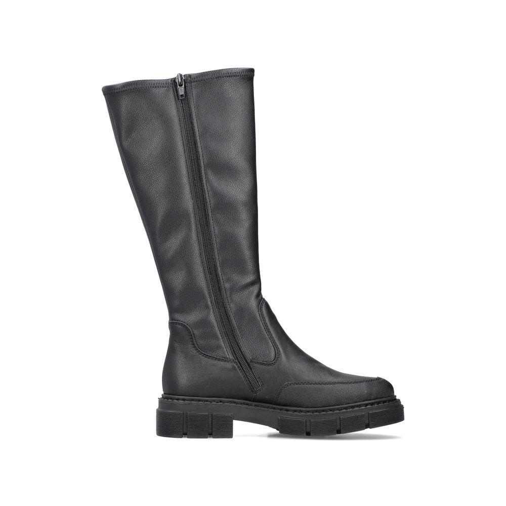 Rieker Damen Hochschaftstiefel tiefschwarz