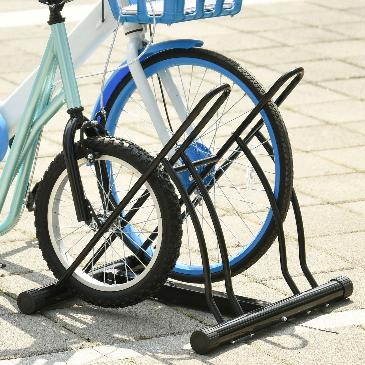 HOMCOM Universal Fahrradständer Montageständer Fahrrad Zubehör Metall Schwarz 60 x 54 x 57 cm