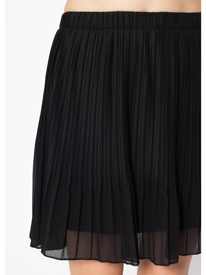 SASSYCLASSY Plissée-Rock mit Futter in Schwarz günstig kaufen
