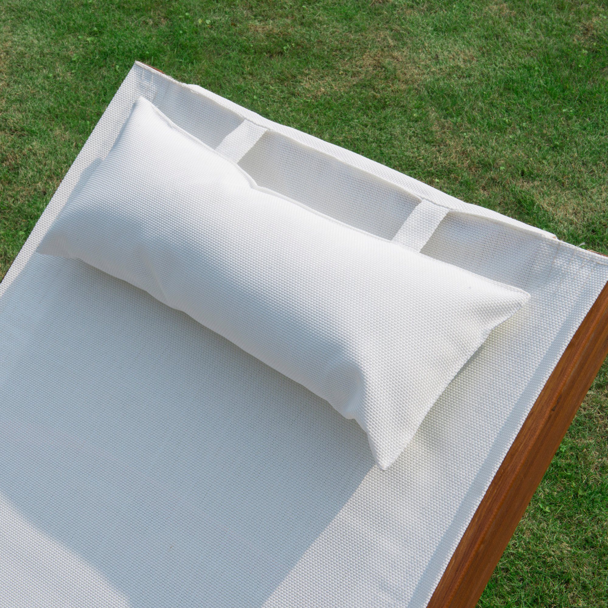 Outsunny Gartenliege Gartenliege, Set, 1 St., 1 x Gartenliege, mit Kopfkissen