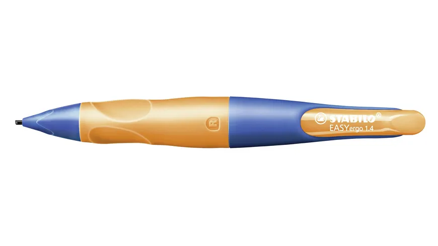 STABILO® EASYergo 1.4  Druck-Bleistift für Rechtshänder in ultramarinblau/neonorange inklusive 3 dünner Minen - Härtegrad HB