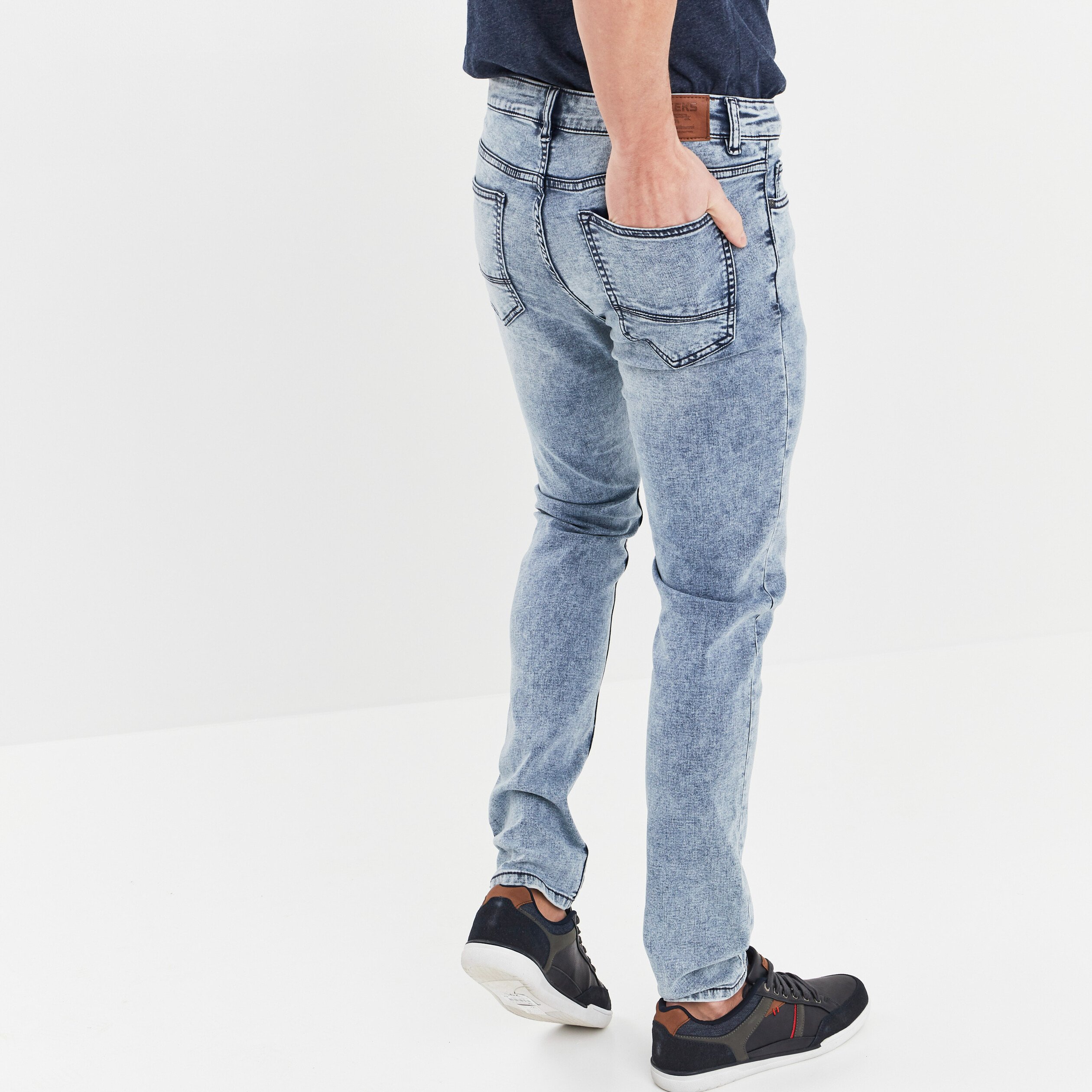 Jeans skinny taille standard denim bleach homme | La Halle