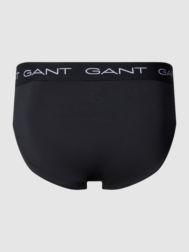 Slip mit elastischem Logo-Bund im 3er-Pack in schwarz