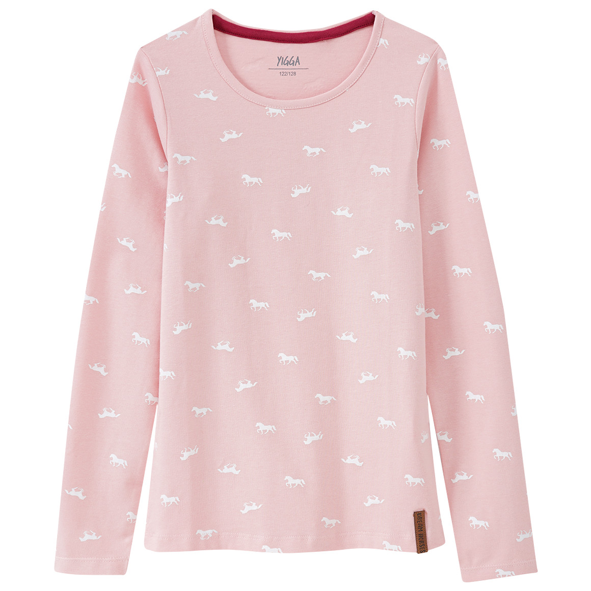 Mädchen Langarmshirt mit Pferde-Allover