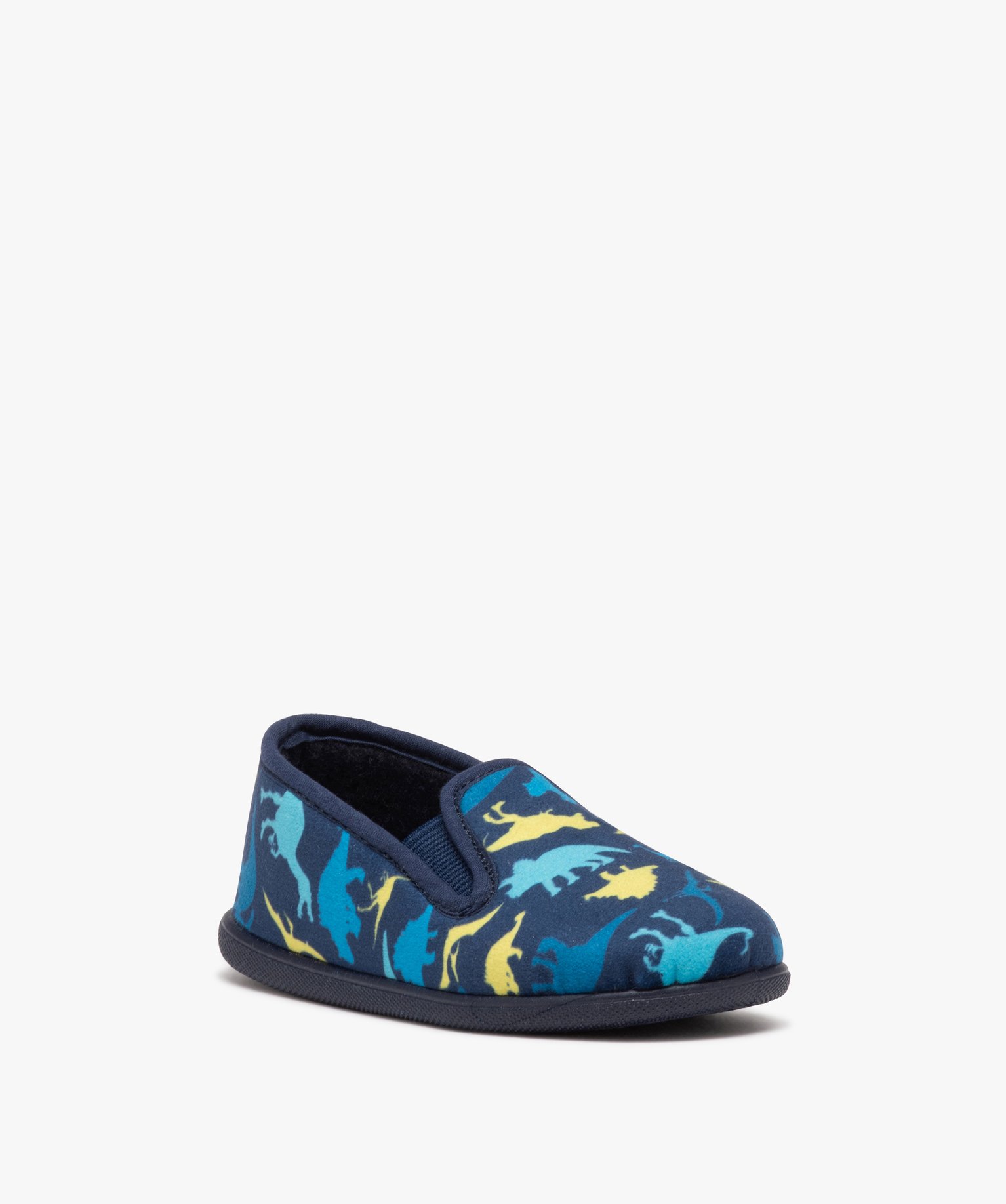 Chaussons Garçon pantoufles à imprimé dinosaure bleu | GEMO