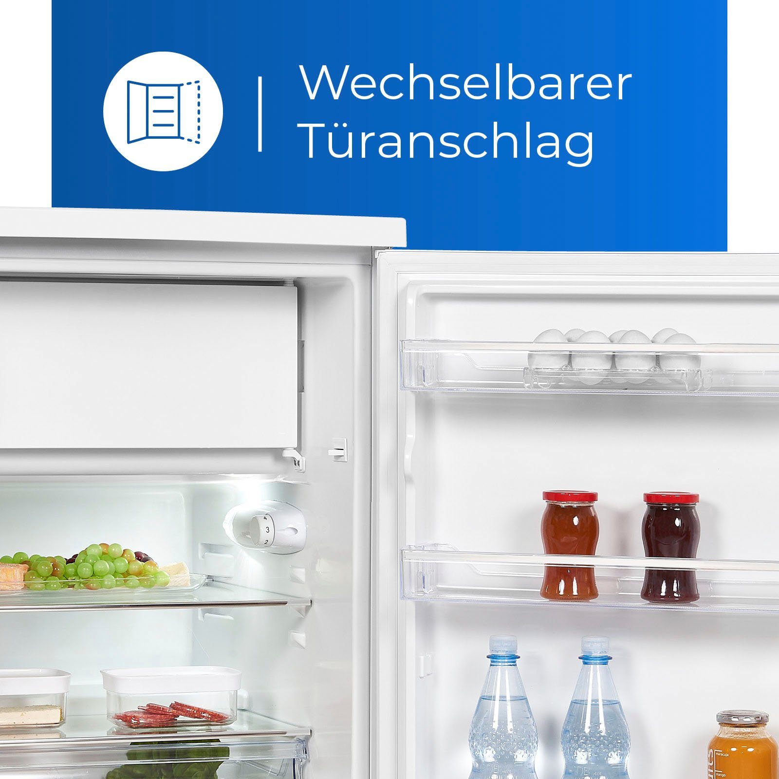 exquisit Kühlschrank KS18-4-H-170D weiss, 85,0 cm hoch, 60,0 cm breit