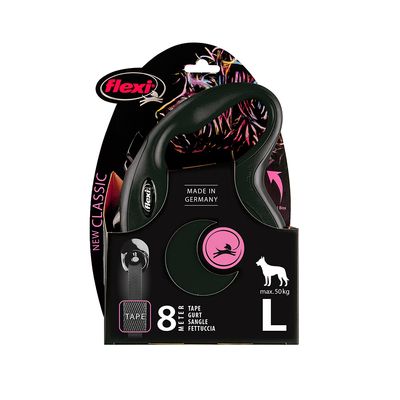 flexi New Classic Gurt-Leine L schwarz, 8 m