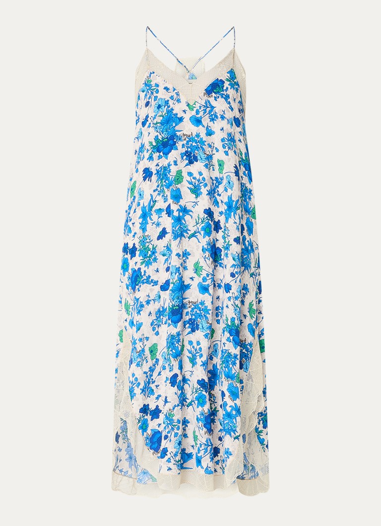Zadig&Voltaire Ristyll maxikjole med blomstertrykk og blondedetaljer