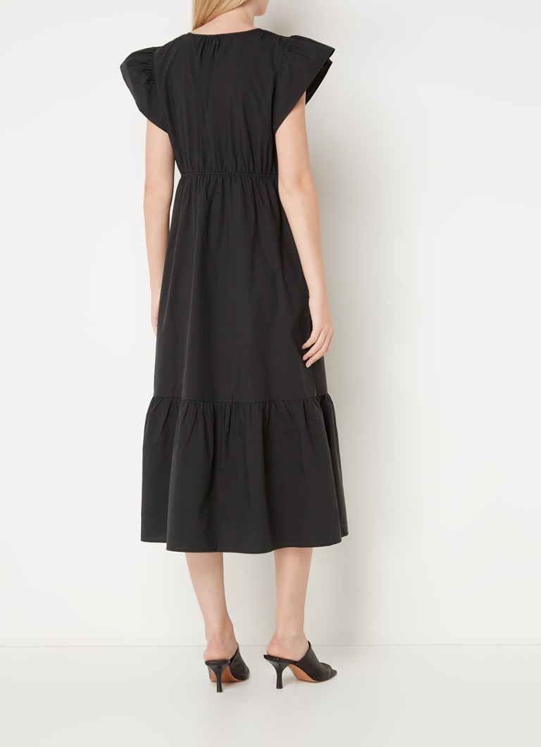 Abito midi Tina con volant di Rails, in misto lyocell con scollo a V