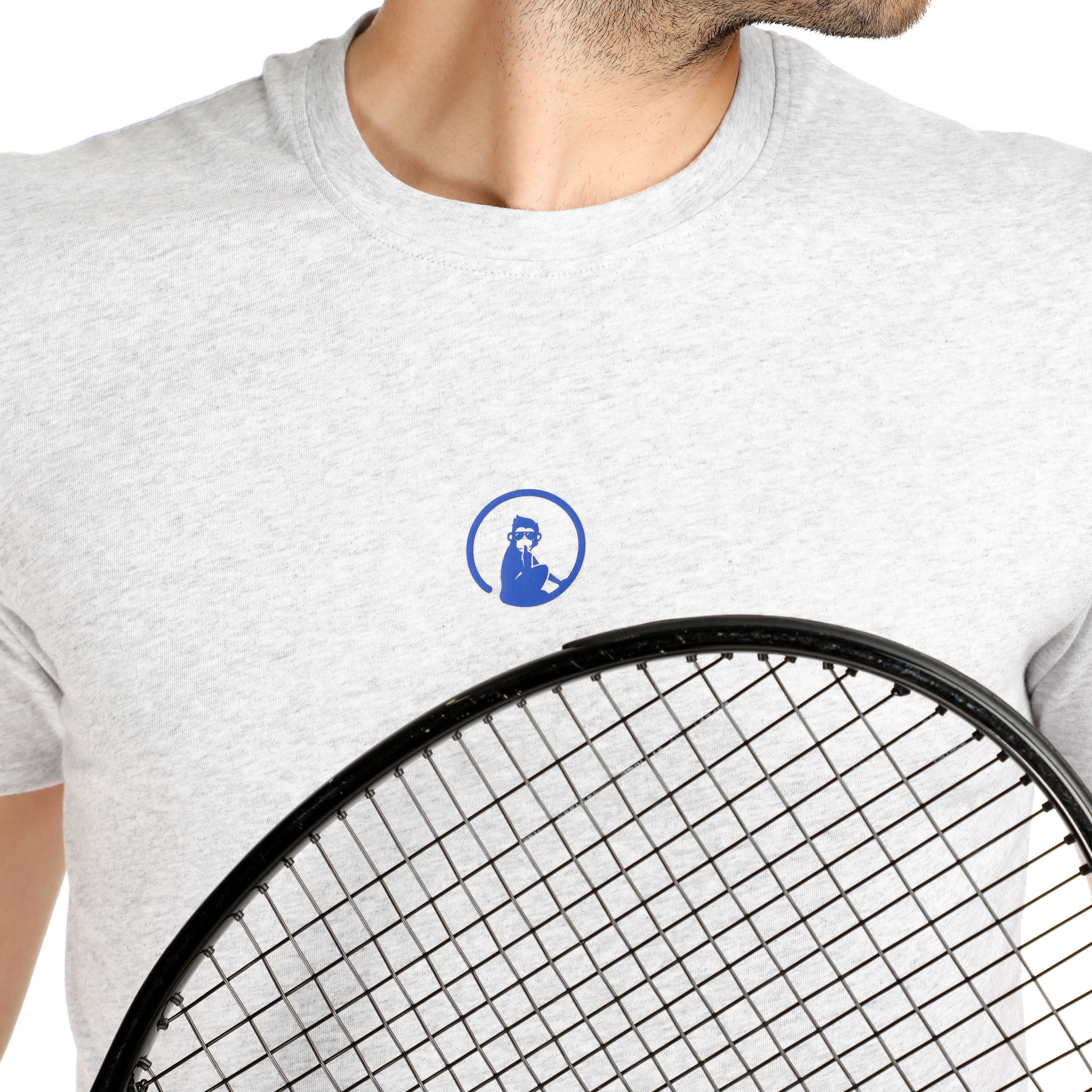 Flashy Retro Tie-Break T-Shirt Herren - Hellgrau, Blau