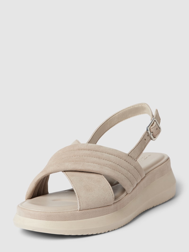 Sandalen mit Dornschließe in taupe