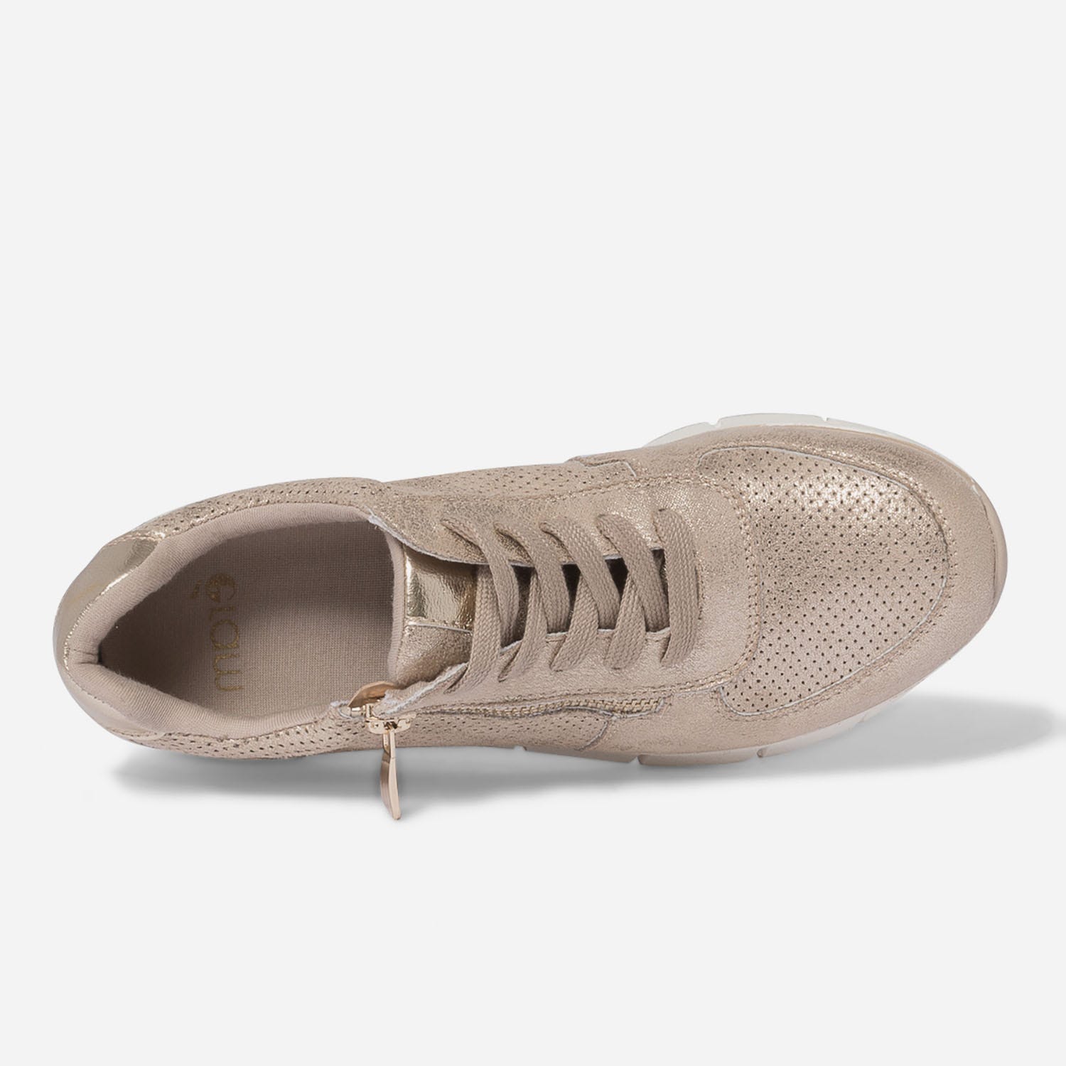 Tennis beige doré perforée