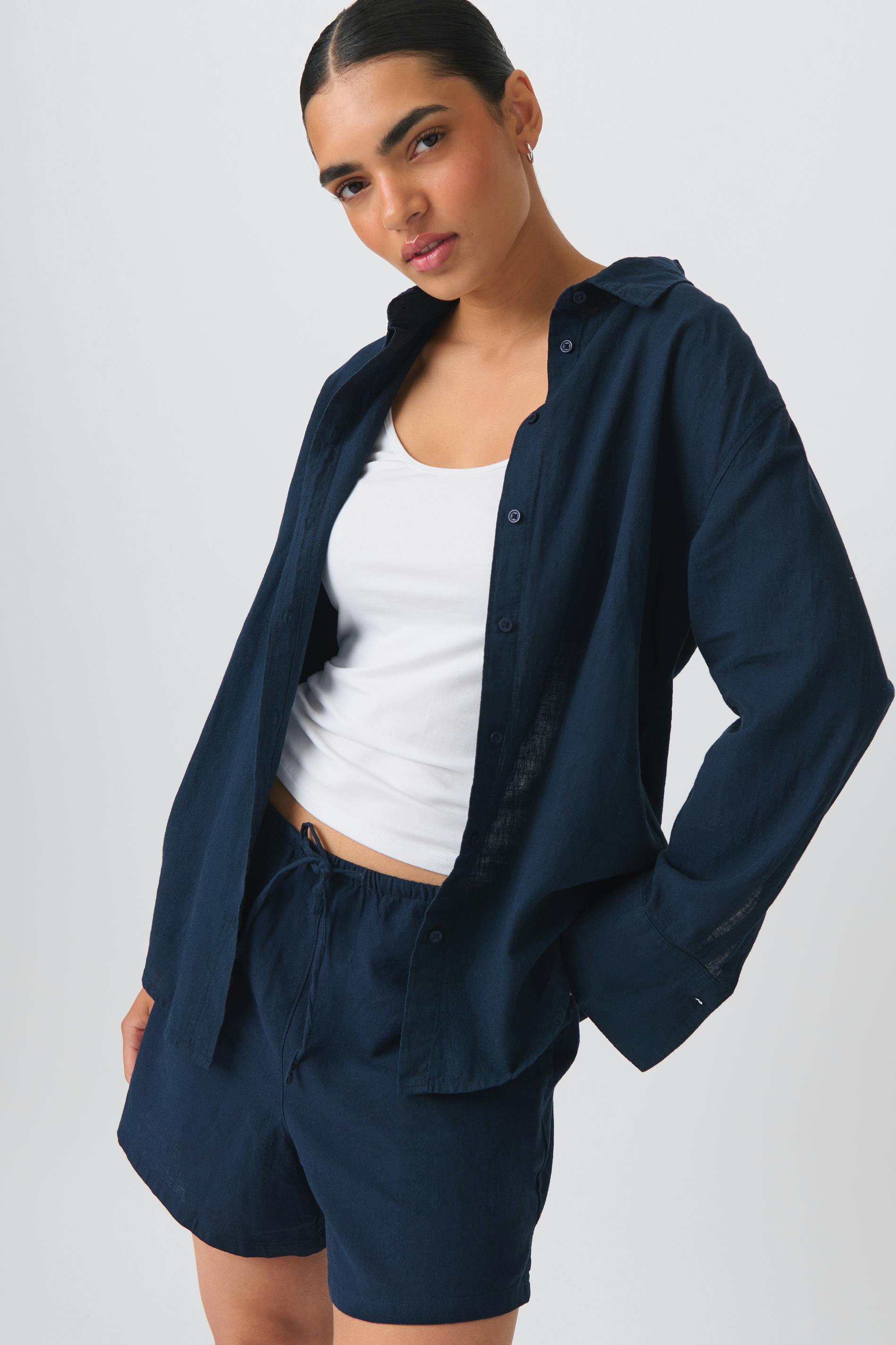 Linen blend shirt