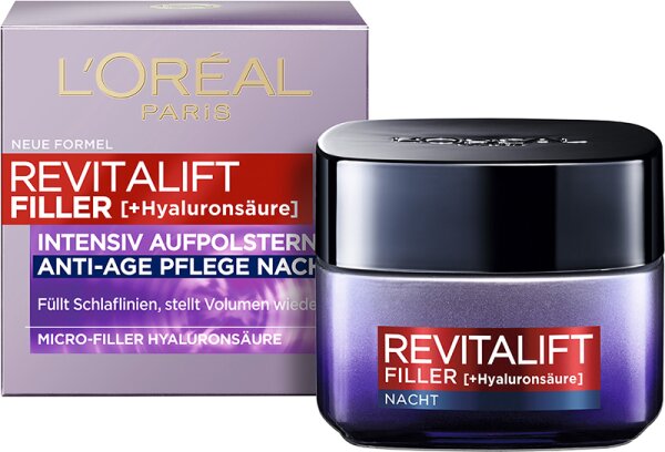L'Oréal Paris Revitalift Filler [+Hyaluronsäure] Intensiv Aufpolsternde Anti-Age Nachtpflege Nachtcreme