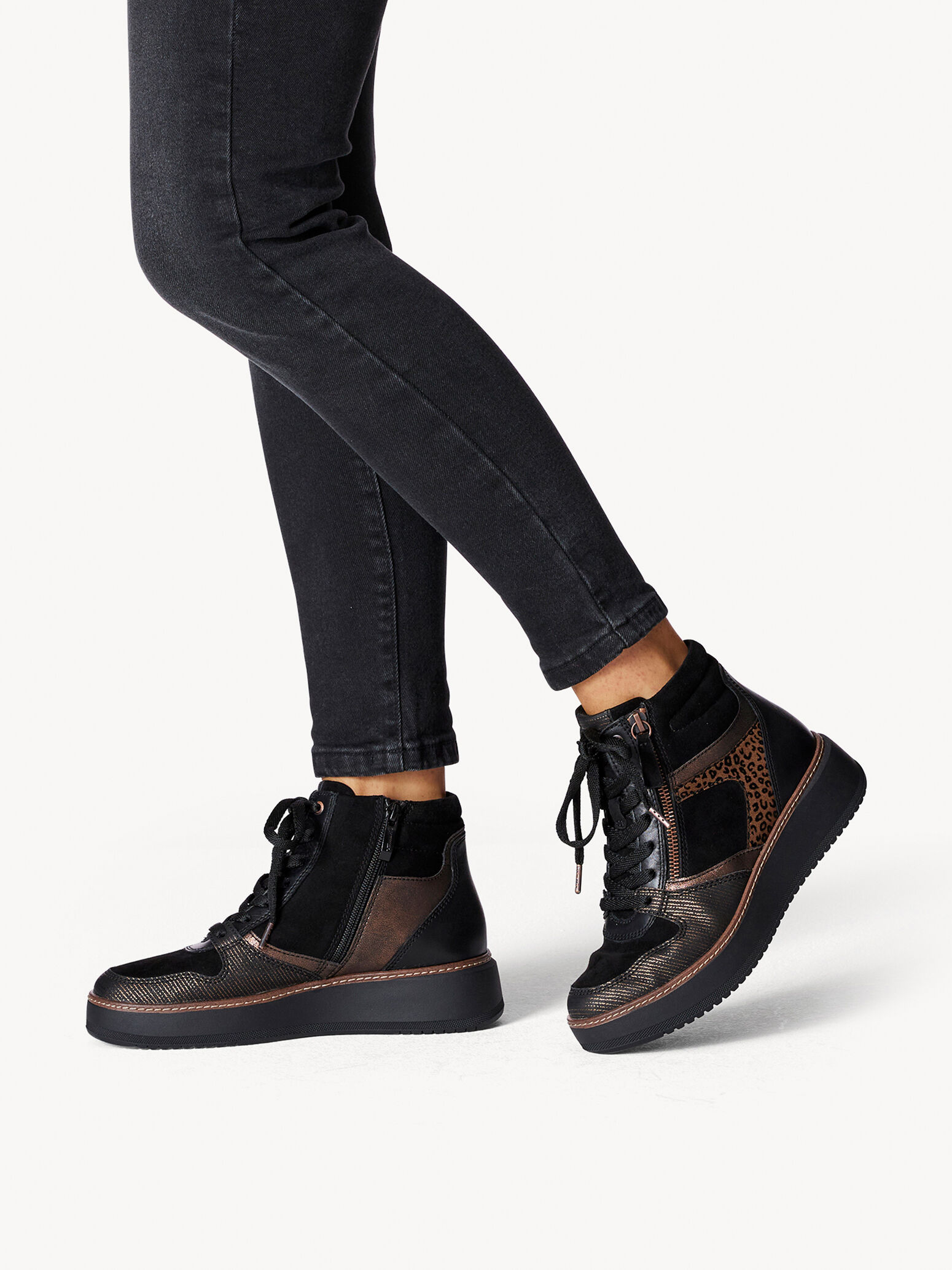 Bottine en cuir - noir
