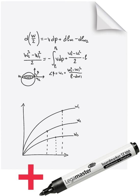 Legamaster Whiteboardfolie Magic-Chart Perforiert A1 588g Weiß 25 Blatt