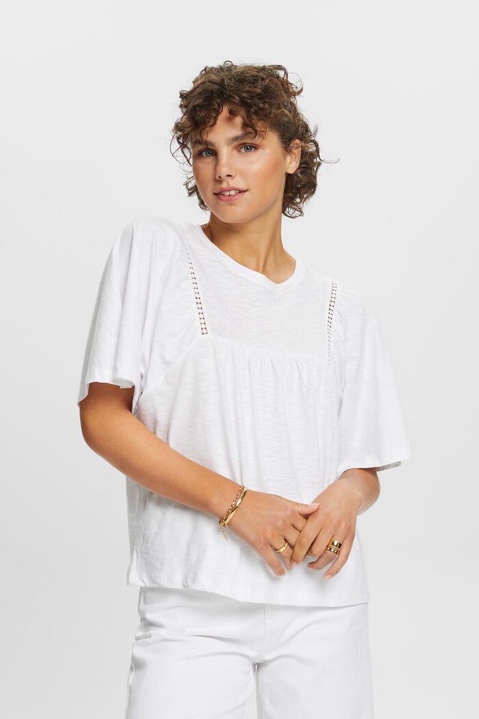 Ausgestelltes T-Shirt, 100 % Baumwolle
