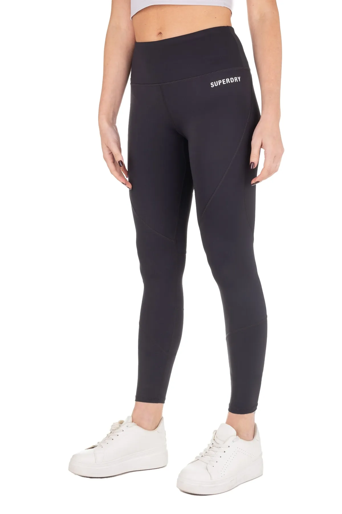 SUPERDRY  Sport-Leggings - Schwarz - Mittlerer Bund