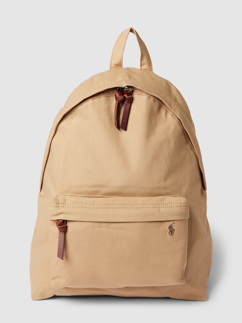 Rucksack mit Label-Detail in beige