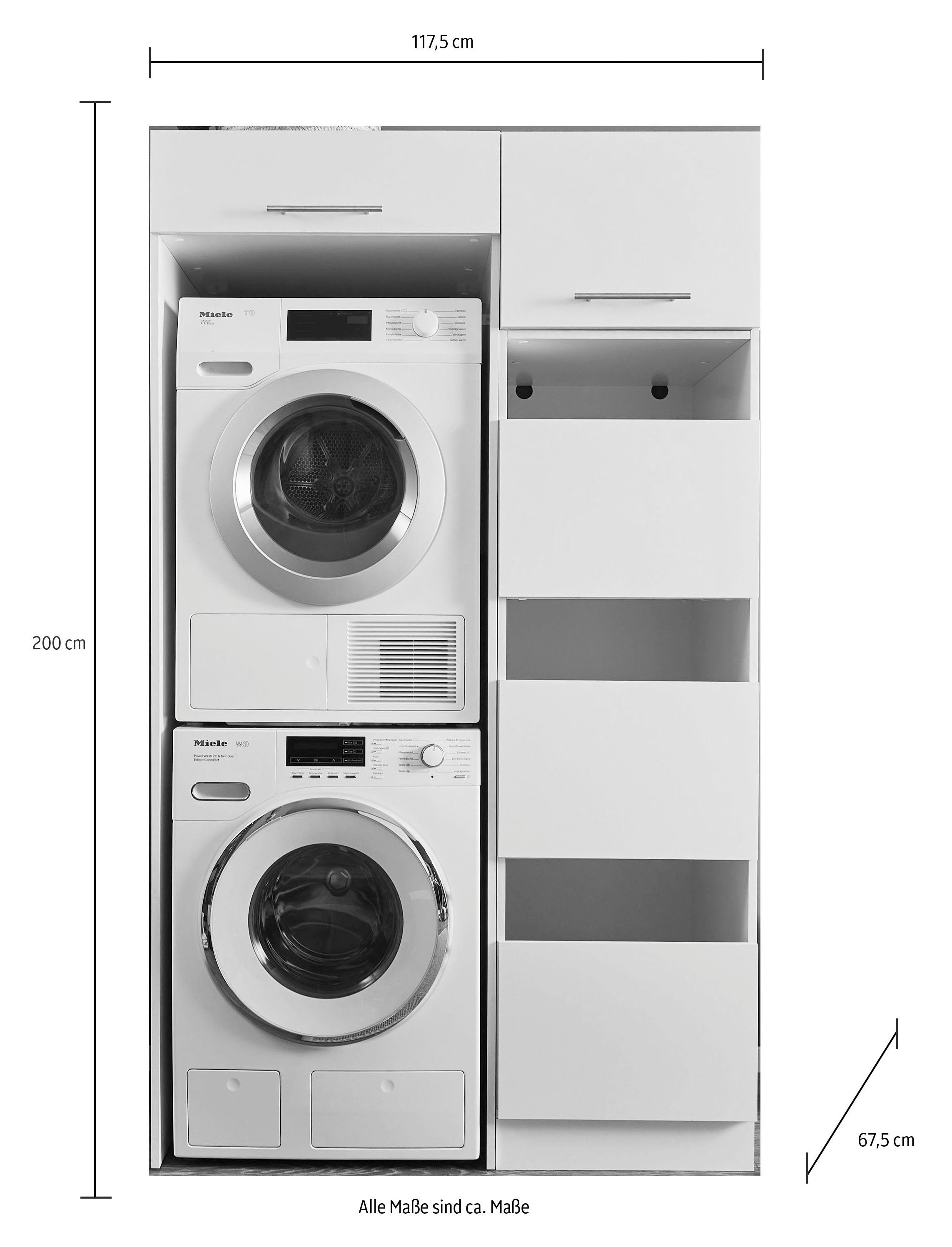 Laundreezy Mehrzweckschrank-Set LAUNDREEZY LDLK1, Breite 117,5 cm
