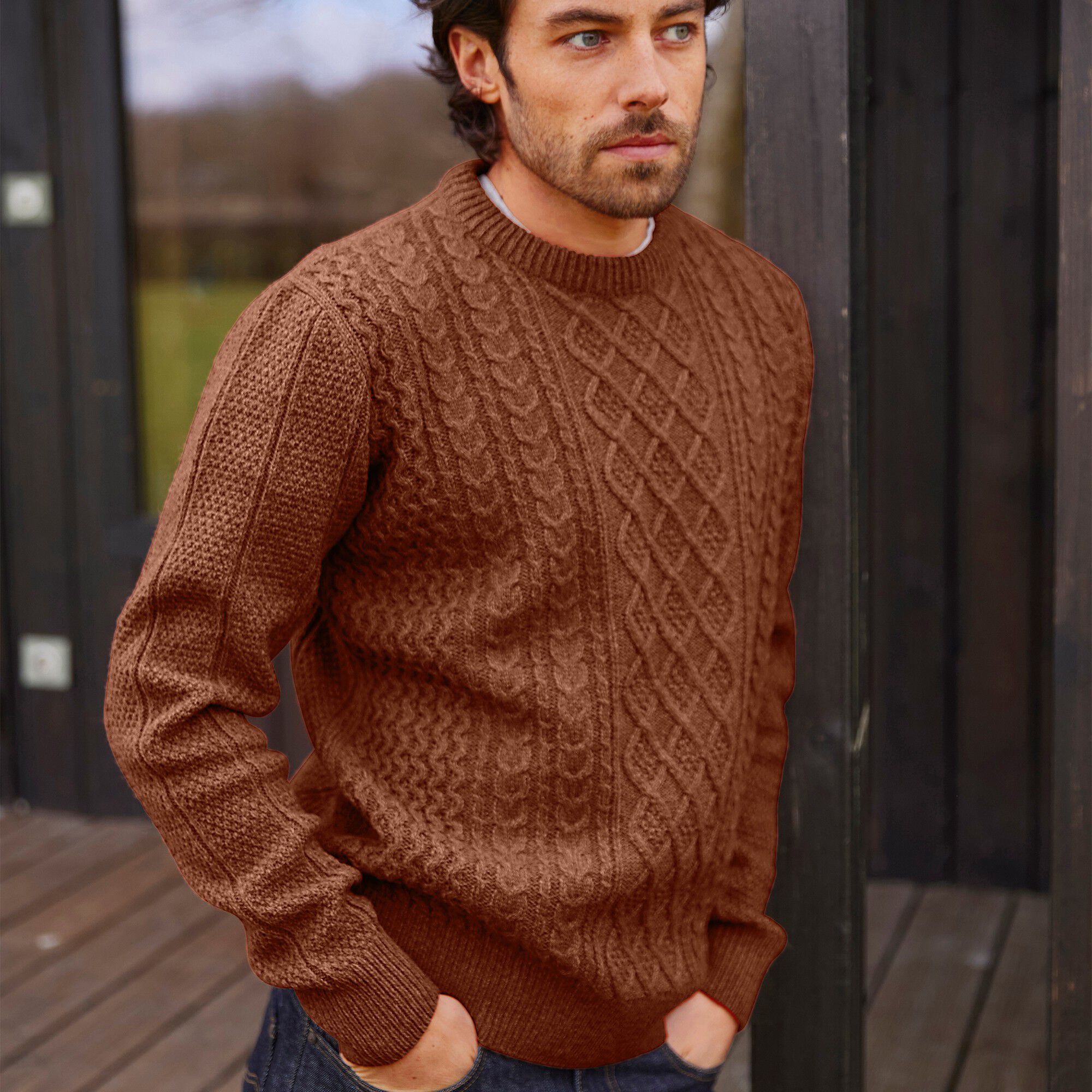 Pull irlandais col rond