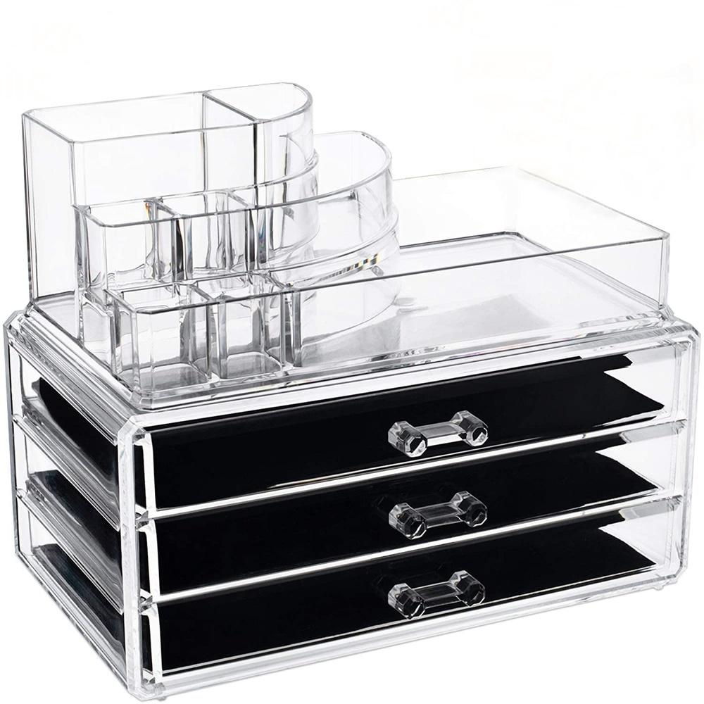 UNIQ Organisateur de maquillage avec 3 tiroirs et 8 compartiments Accessoire de maquillage