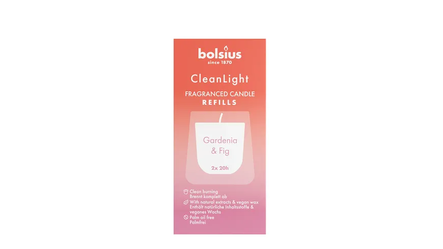 bolsius Cleanlight Duftnachfüller 2er Pack Gardenie & Feige